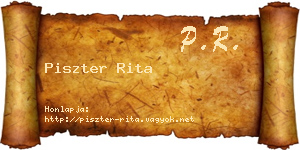 Piszter Rita névjegykártya