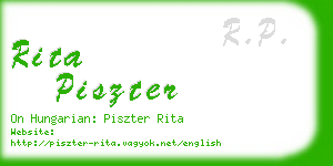 rita piszter business card